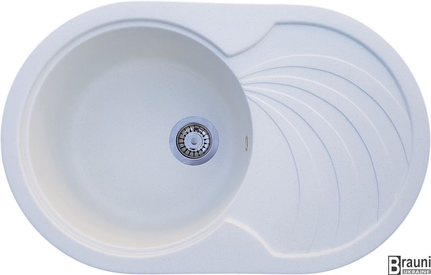 Кухонна мийка Rasa Biela 78х50 біла з крилом для сушки посуду RO44655 фото