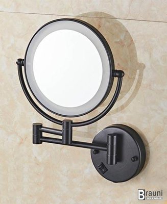 Зеркало косметическое настенное Deco черное с подсветкой 2368 фото