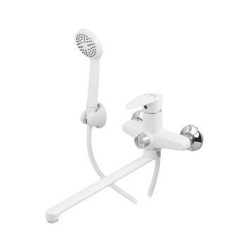 Змішувач для ванни Plamix Cezar-006 EURO SET White (з шлангом, лійкою та кронштейном) (PM0666) PM0666 фото