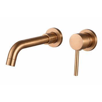 Змішувач для умивальника раковини вбудований матове золото VBI MILANO LONG BRUSHED COPPER VBI-050103BC фото