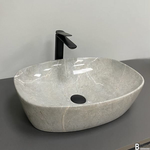 Умивальник (раковина) VBI OLBIA GREY STONE GLOSSY накладний VBI-014302 фото