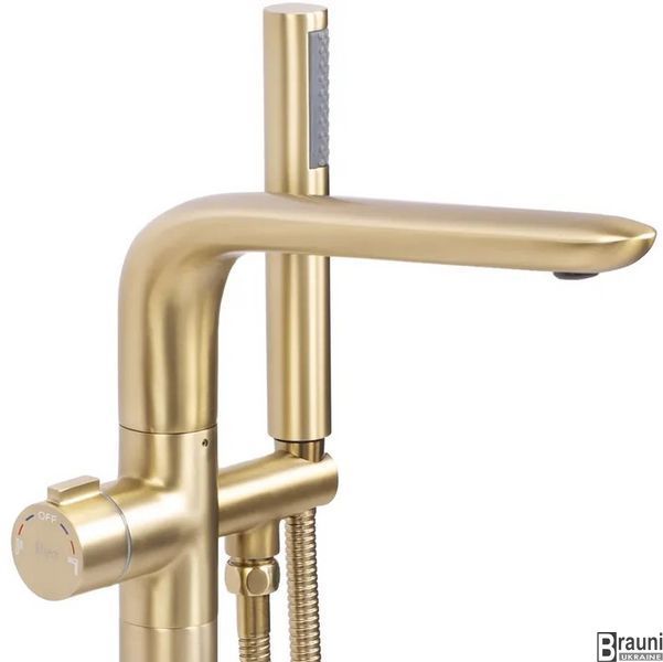 Смеситель для ванны REA CLARK BRUSHED GOLD матовое золото напольный REA-B5303 фото
