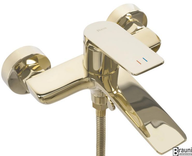 Смеситель для ванны и душа REA AVALON GOLD настенный с изливом REA-B1129 фото