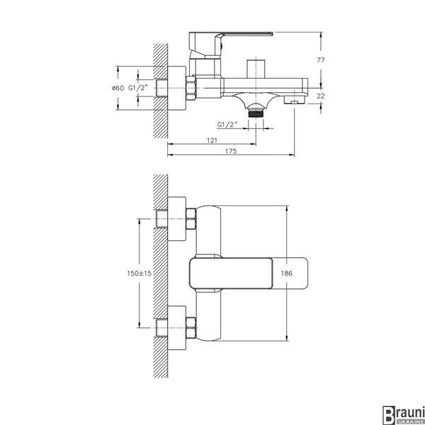 Смеситель для ванны Haiba Kubus 009 (HB0798) HB0798 фото