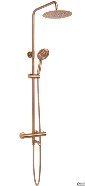 Душова колона REA LUNGO BRUSHED COPPER з термостатом та виливом REA-P8807 фото