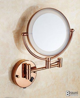 Зеркало косметическое настенное Deco медь с подсветкой 2370 фото