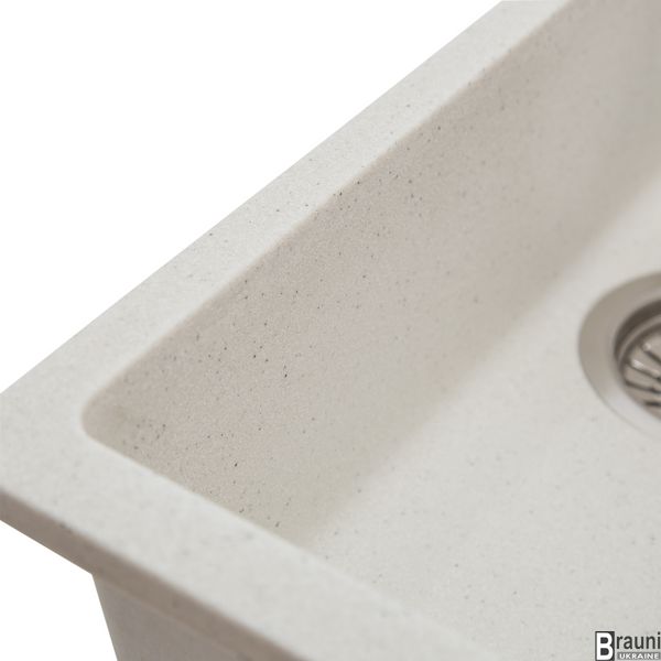 Кухонна мийка гранітна Mira U-160 Biela 20х42 біла RO43416 фото