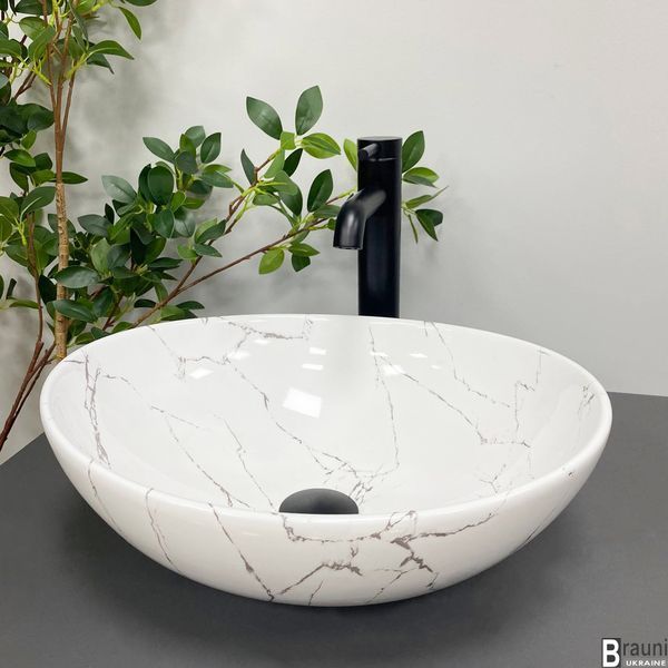 Умивальник (раковина) VBI PARMA WHITE STONE накладний VBI-011017 фото