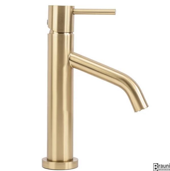 Смеситель для раковины (умывальника) REA LEVEL BRUSHED GOLD матовое золото низкий REA-B6218 фото