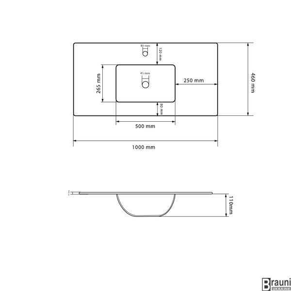 Умывальник (раковина) VBI FERRARA 100 WHITE врезной VBI-018030 фото