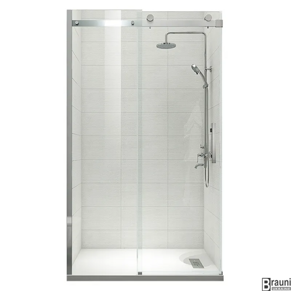 Дверь в нишу Koer SR SD01-140x200-TR-01 прозрачное стекло Easy Clean 8мм, хром (KR5380) KR5380 фото