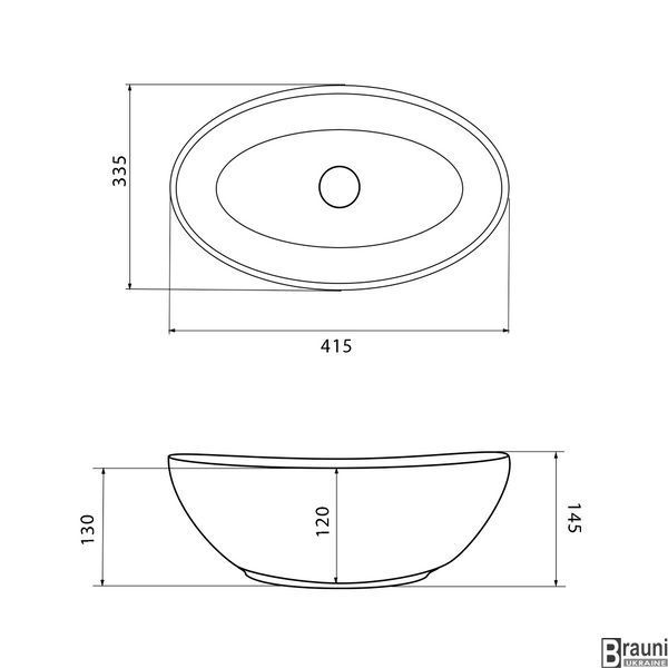 Умивальник (раковина) VBI PARMA GREY STONE накладний VBI-011018 фото