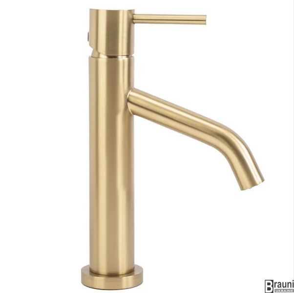 Смеситель для раковины (умывальника) REA LEVEL BRUSHED GOLD матовое золото низкий REA-B6218 фото