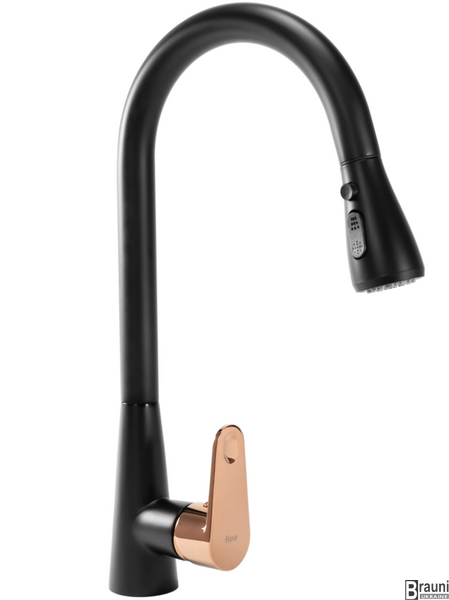 Змішувач для кухні REA MILD BLACK ROSE GOLD REA-B4801 фото