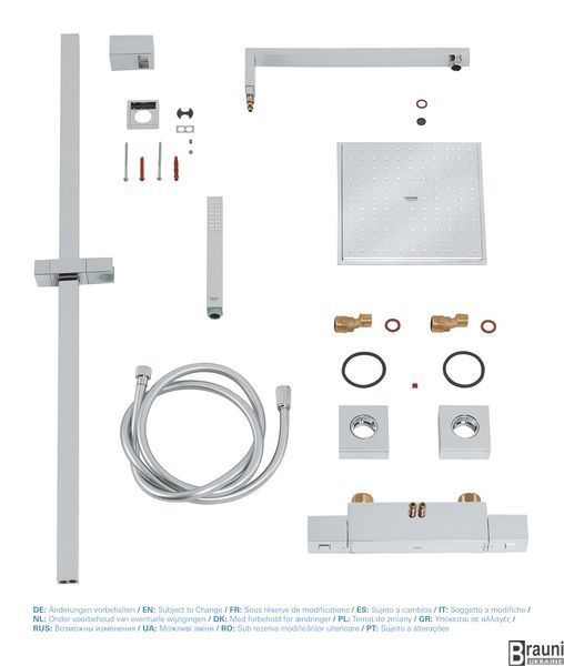 Душевая колонна с термостатом для душа Grohe Euphoria Cube System (26087000) 26087000 фото