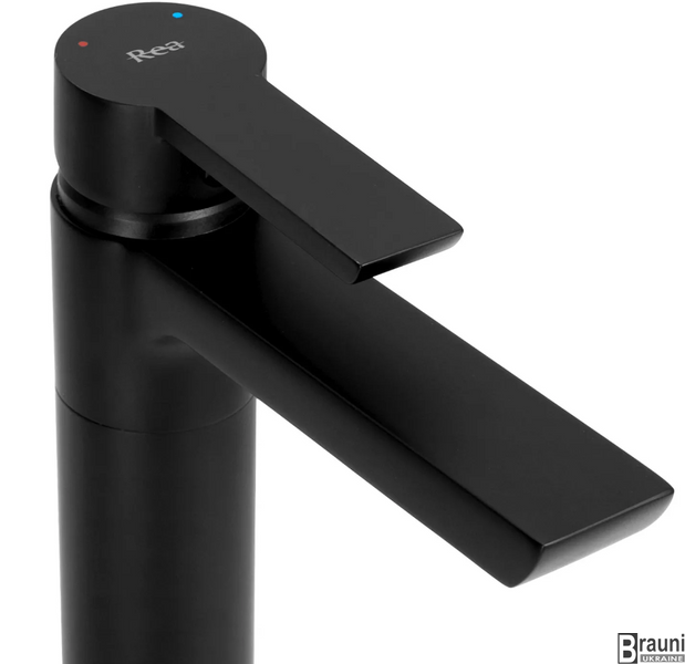 Смеситель для раковины (умывальника) REA ARGUS BLACK черный низкий REA-B6210 фото