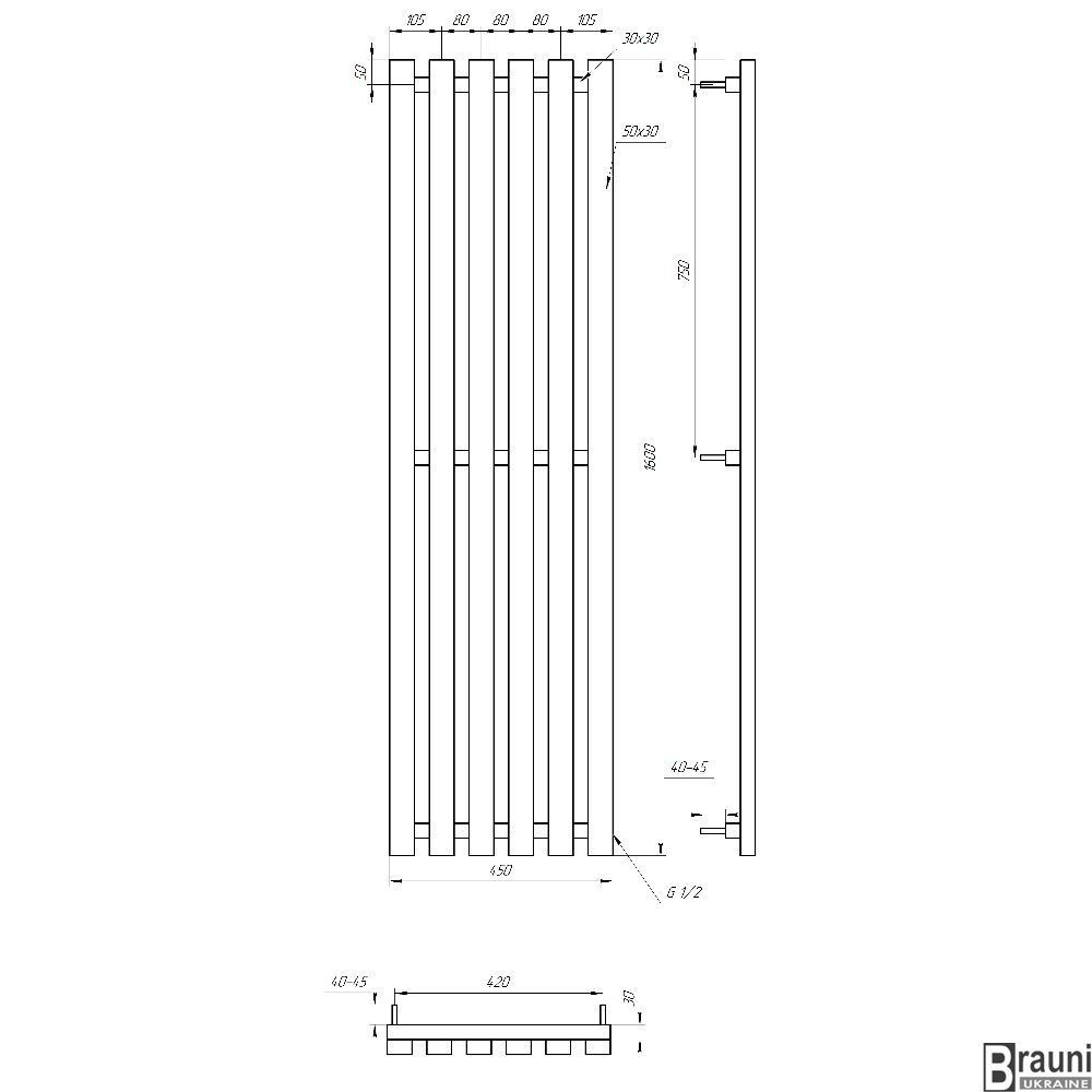Marbel Radiator Радіатор дизайнерський вертикальний Marbel чорний купити за кращою ...