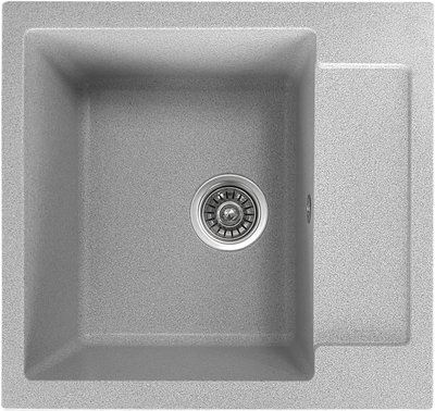 Кухонна мийка кам'яна Janta Seda 52х49 сіра з крилом RO42408 фото