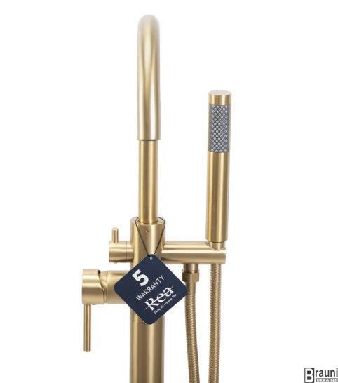 Смеситель для ванны REA MONO BRUSHED GOLD напольный REA-B2716 фото