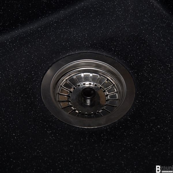 Кухонна мийка гранітна Quadro Antracit 78х43 з крилом для сушки посуду RO43448 фото