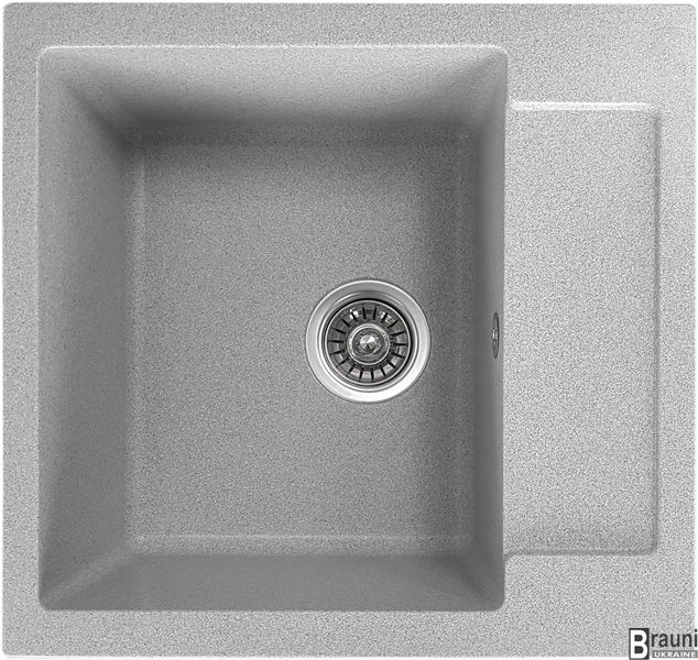 Кухонна мийка кам'яна Janta Seda 52х49 сіра з крилом RO42408 фото