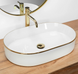 Умывальник (раковина) REA NADIA WHITE GOLD EDGE накладной белый REA-U1063 фото 5