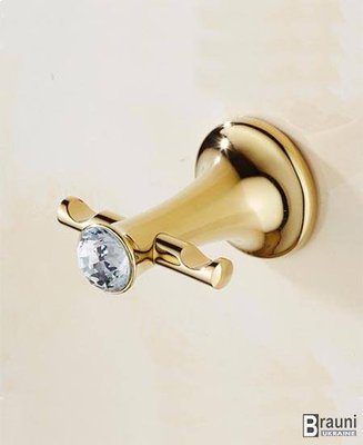 Гачок для рушників у ванну Crystal Gold 815 золото 2128 фото