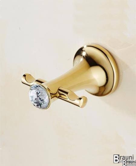 Гачок для рушників у ванну Crystal Gold 815 золото 2128 фото