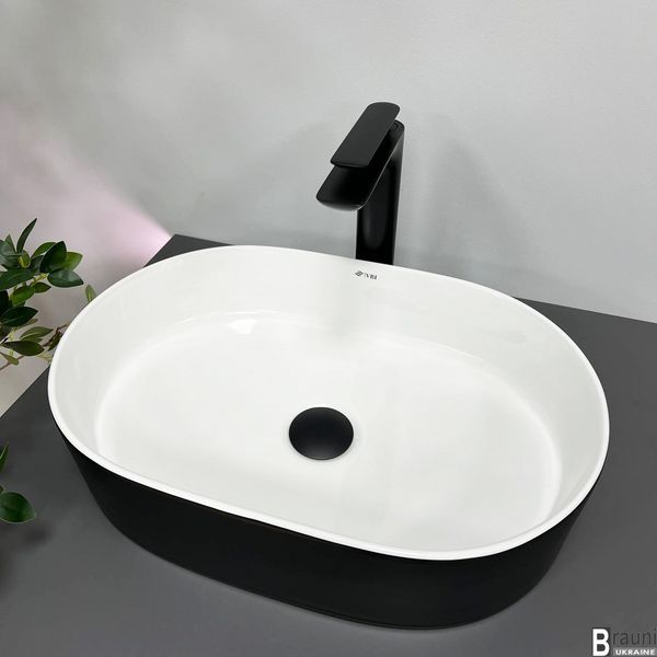 Умывальник (раковина) VBI VERONA 50 BLACK WHITE накладной VBI-011309 фото