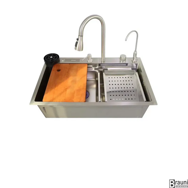 Кухонная мойка многофункциональная 75х46 ZH7546-SET-06.SUS304 DECOR со смесителем ZX5682 фото