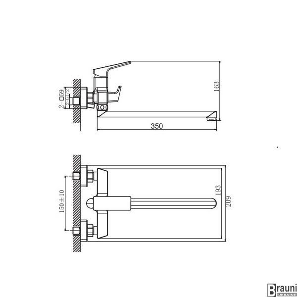 Змішувач для ванни Haiba Turin 006 Euro (HB9656) HB9656 фото