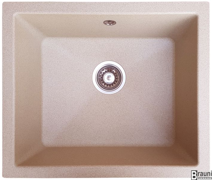 Кухонна мийка гранітна Mira U-540 Bezhvy 54х46 бежева врізна під стільницю RO45516 фото
