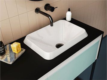 Умивальник врізний MIRAGGIO ALBENA 12,3*44*31 Глянець Білий 0000155 0000155 фото