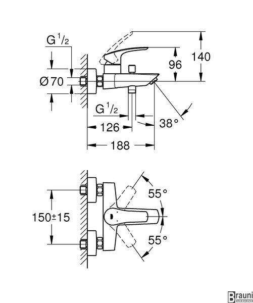 Змішувач для ванни Grohe Eurosmart (333002433) 333002433 фото