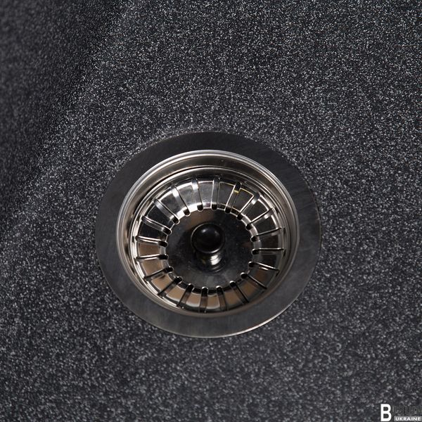 Кухонна мийка Cerand Antracit 58х47 чорна гранітна RO43453 фото