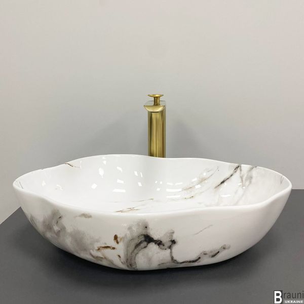 Умивальник (раковина) VBI FALERIA CARRARA GLOSSY накладний VBI-016700 фото