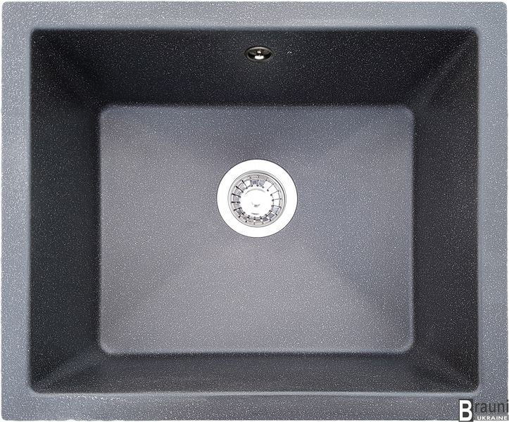 Врізна кухонна мийка Mira U-540 Antracit 54х46 чорна під стільницю RO45514 фото