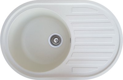 Кухонна мийка з граніту Elegancia Biela 77х50 біла RO49579 фото