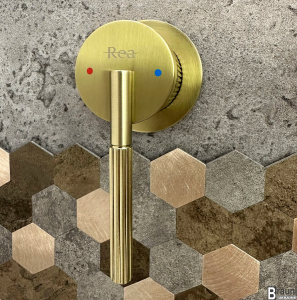 Змішувач для раковини (умивальника) REA ARGON BRUSHED GOLD + BOX прихованого монтажу REA-B7808 фото