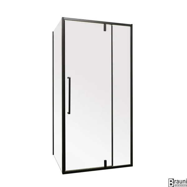 Душова кабіна без піддону Mixxus Premium BEVEL SC01-100x80x195-TR Black прозоре скло 6мм (MI6870) MI6870 фото