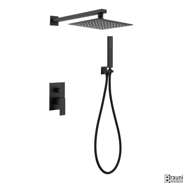 Душевая система скрытого монтажа KUB-009 INNER BLACK черная MI5944 фото