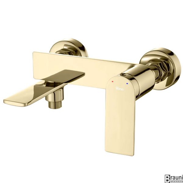 Змішувач для ванни STORM GOLD золотий настінний з виливом REA-B9985 фото