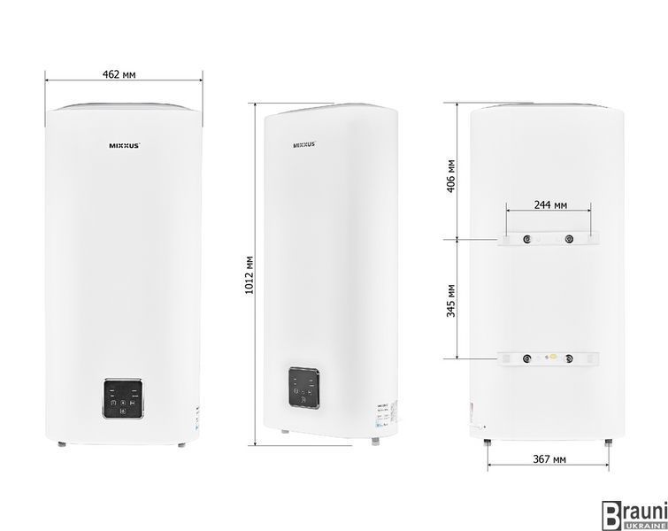 Водонагрівач "Плоский" MIXXUS EWH-10050 FLAT DRY накопичувальний 50 л, сухий тен 2 kW (WH0597) WH0597 фото